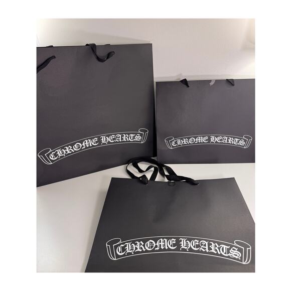 Chrome Hearts Handbags - Set of 3 CHROME HEARTS Shopping Bag 1 Large 2 Medium Black White Print